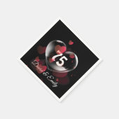 75e Jubileum hartbrok met rood hart Servet (Hoek)