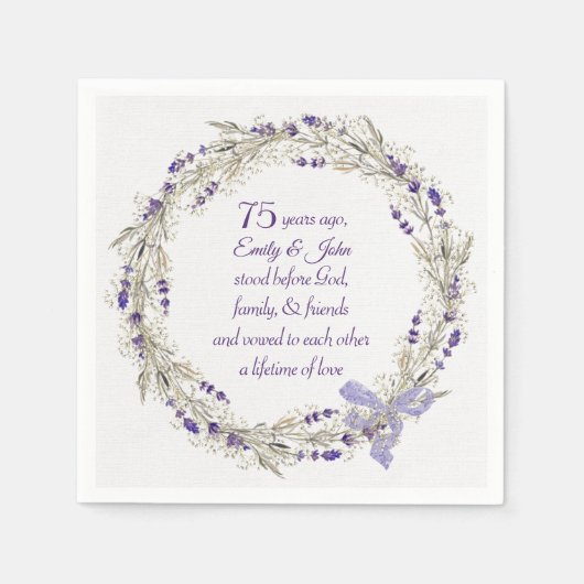 75e Jubileum Lavender Wreath Servet (Voorkant)