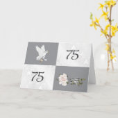 75e Jubileum met duif en ringen Kaart (Gele Bloem)