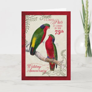 75e Jubileum Vintage Loriket Parrots Kaart