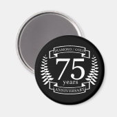 75e JUBILEUM voor bruiloft DIAMOND GOLD Magneet (Voorkant / Achterkant)