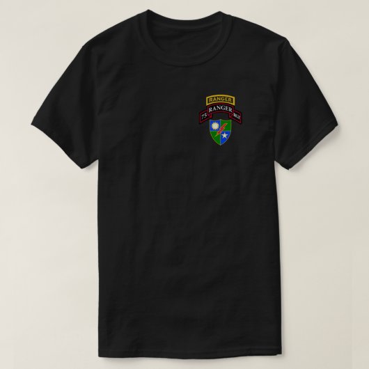 75e Leger Ranger Ranger Scroll Tab DUI T-shirt (Design voorkant)