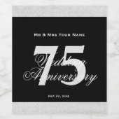 75e Mariage Diamond Anniversaire Étiquette de vin  (Étiquettes simples)