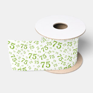 75e Moderne Willekeurige Nummer Patroon Groen/Wit Lint