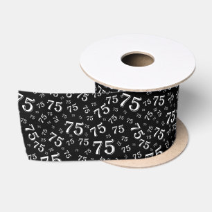 75e Moderne Willekeurige Nummer Patroon Zwart/Wit Lint