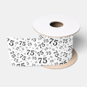 75e Moderne Willekeurige Nummer Patroon Zwart/Wit Lint