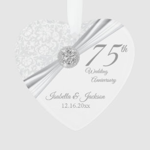 75e of 60e Diamond Wedding Jubileum Keepasje Ornament