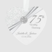 75e of 60e Diamond Wedding Jubileum Keepasje Ornament (achterkant)