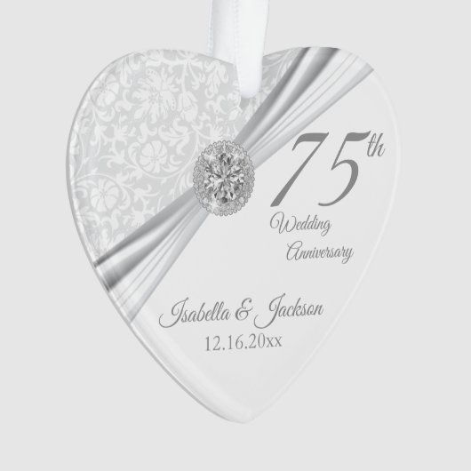 75e ou 60e anniversaire de Mariage diamant Keepsak (devant)