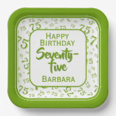 75e Partij Willekeurige Nummer Patroon Groen/Wit Papieren Bordje (Voorkant)
