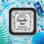 75e Partij Willekeurige Nummer Patroon Zwart/Wit Papieren Bordje (Feest)