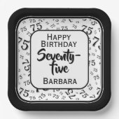 75e Partij Willekeurige Nummer Patroon Zwart/Wit Papieren Bordje (Voorkant)