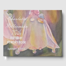 75e pastei Bell Floral Birthday Memory Gastenboek