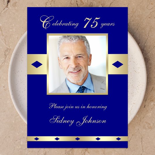 75e Photo Anniversaire de fête Invitation Marine 7