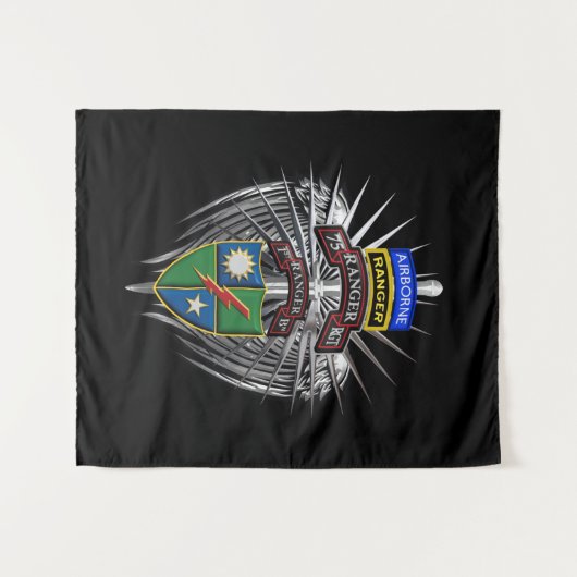 75e Ranger Regiment 1e bataljon (1e Bat) Wandkleed (Voorkant (horizontaal))