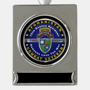 75e Ranger Regiment Afghanistan Veteraan Verzilverd Banner Ornament