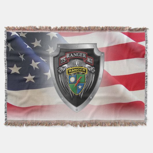 75e Ranger Regiment Gepersonaliseerd Shield Deken (Voorkant)