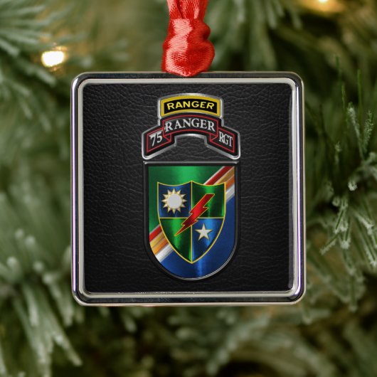 75e Ranger Regiment Kerstmis Metalen Ornament (Boom)