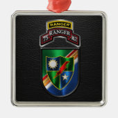 75e Ranger Regiment Kerstmis Metalen Ornament (Voorkant)