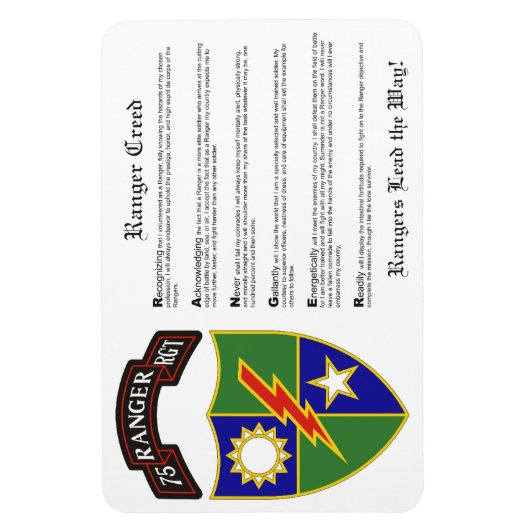 75e Ranger Regiment Magnet 4x6 (Vertical)