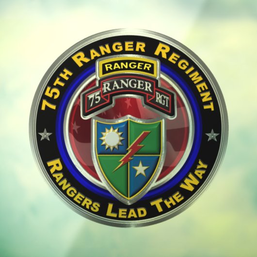 75e Ranger Regiment  Raamsticker (Vel 3)