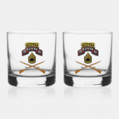 75e Ranger Regiment Sergeant Eerste Klasse Whisky Glas (Voorkant)