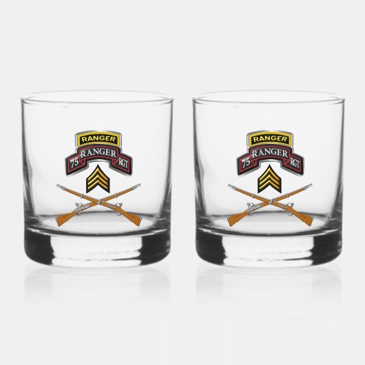 75e Ranger Regiment Sergeant Whisky Glas (Voorkant)