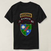 75e Ranger Regiment Tab Scroll Crest T-shirt (Design voorkant)