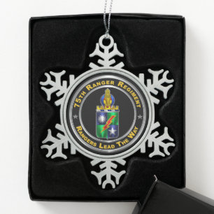 75e Ranger Regiment Tin Sneeuwvlok Ornament