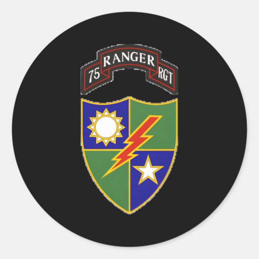 75e Ranger Regit Ronde Sticker (Voorkant)