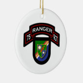 75e Ranger Rgt - scroll & flash Keramisch Ornament (Rechts)