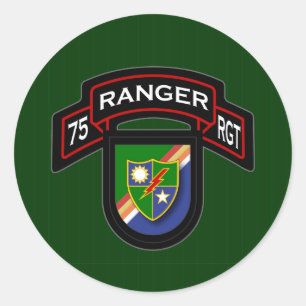 75e Ranger Rgt - scroll & flash Ronde Sticker