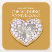 75e trouwdag hart foto onderzetters (Voorkant)