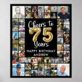 75e Verjaardag 51 Fotocollage Proost op 75 Jaar Poster (Voorkant)