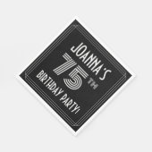 75e verjaardag: Art Deco Style + aangepaste naam Servet (Hoek)