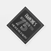 75e verjaardag: Art Deco Style + aangepaste naam Servet (Hoek)