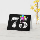75e verjaardag ballon boeket kaart (Gele Bloem)