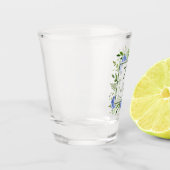 75e verjaardag Blauwe Hortensia's Shot Glas (Links)