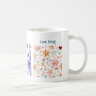 75e verjaardag bloemen houden van elegante moderne koffiemok