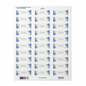 75e verjaardag Blue Hydrangeas retouradres Etiket (Full Sheet)