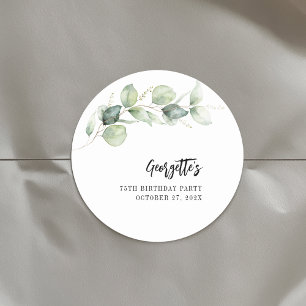 75e Verjaardag Botanisch Eucalyptus Groenwerk Ronde Sticker