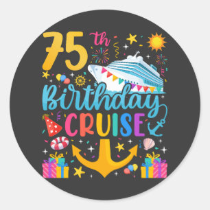 75e verjaardag Cruise B-Day Party Ronde Sticker