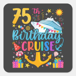 75e verjaardag Cruise B-Day Party Vierkante Sticker