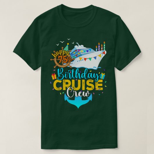 75e verjaardag Cruise Crew T-shirt (Design voorkant)