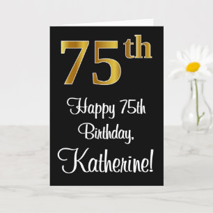 75e verjaardag ~ Elegant Luxe Faux Gold Look # Kaart