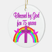 75E VERJAARDAG GEBED GEPERSONALISEERD ONTWERP KERAMISCH ORNAMENT (Links)