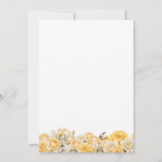 75e verjaardag Geel Rose Bloemenfeest Kaart (Achterkant)