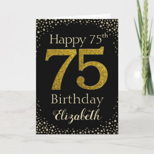 75e verjaardag Golden Glitter Kaart