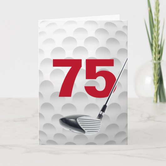 75e verjaardag golfbal ontwerp kaart (Voorkant)
