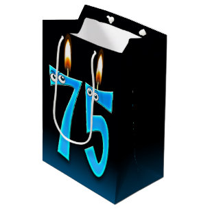 75e verjaardag kaarsen Middelgrote cadeau Medium Cadeauzakje